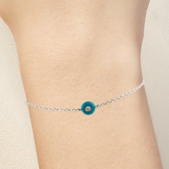 IPPOLITA DIAMOND STERLING SILVER STARDUST CARNEVALE CERAMIC BLUE BRACELET - Picture 6 of 6